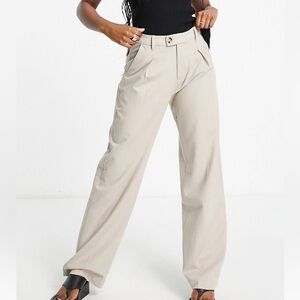 Bershka tailored straight leg linen pants